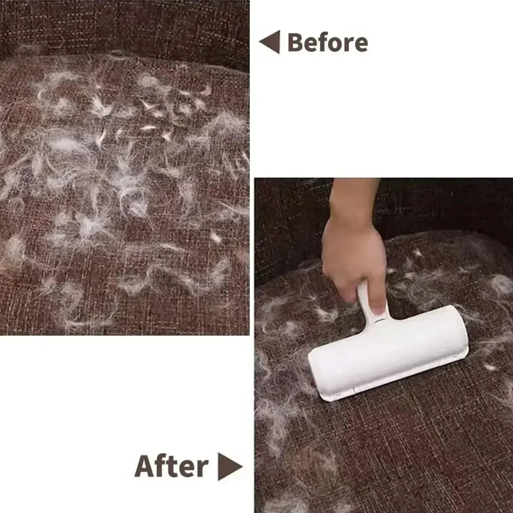 Portability Roller Pet Hair Remover 2-Way Reusable Lint Brush Plastics Furniture Dog and Cat Surface Hair Removal Tool