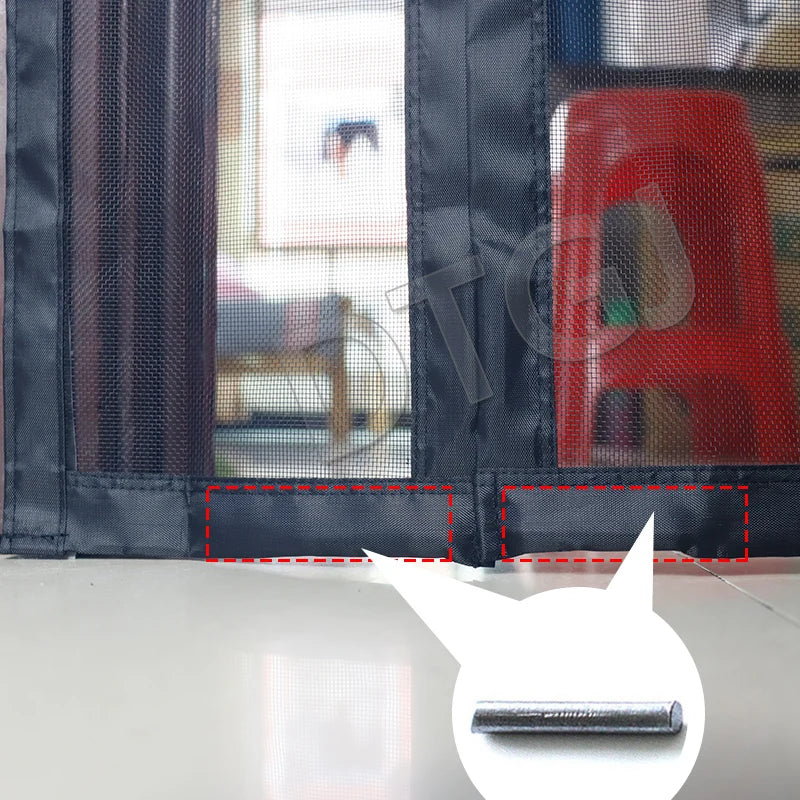 Magnetic Door Screen Custom Size Mosquito Net Curtain Fly Insect Automatic Closing Invisible Mesh For Kitchen indoor living room
