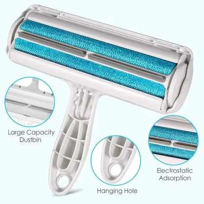 Portability Roller Pet Hair Remover 2-Way Reusable Lint Brush Plastics Furniture Dog and Cat Surface Hair Removal Tool