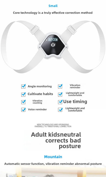 Direct From Manufacturer LCD Smart Posture Corrector Timing Counting Voice Prompt Back Posture Correction Brace For Children
