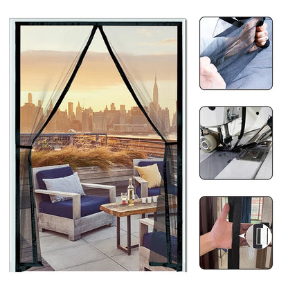 Magnetic Door Screen Custom Size Mosquito Net Curtain Fly Insect Automatic Closing Invisible Mesh For Kitchen indoor living room