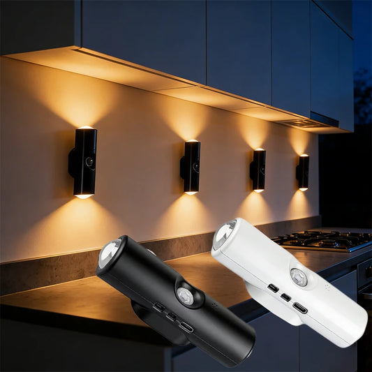 LED Motion Sensor Lights with 3 Color Modes USB Rechargeable Smart Sensor Wall Lights for Stairs Closets Doorways Night Lights