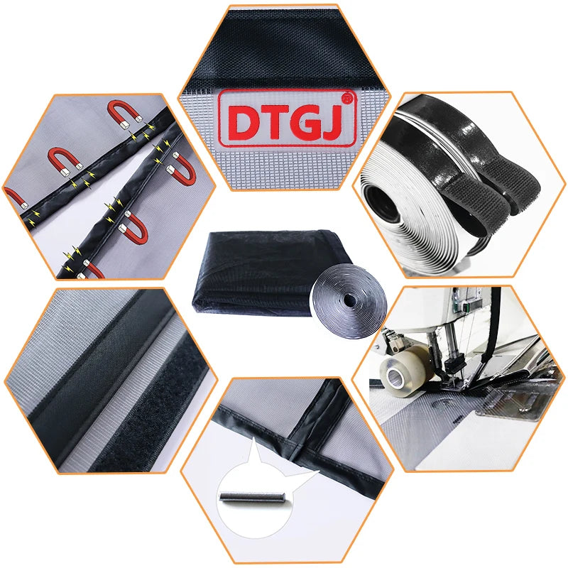 Magnetic Door Screen Custom Size Mosquito Net Curtain Fly Insect Automatic Closing Invisible Mesh For Kitchen indoor living room