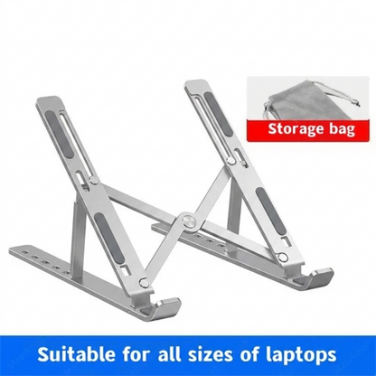 Portable Adjustable Aluminum Laptop Stand – Foldable Ergonomic Cooling Riser